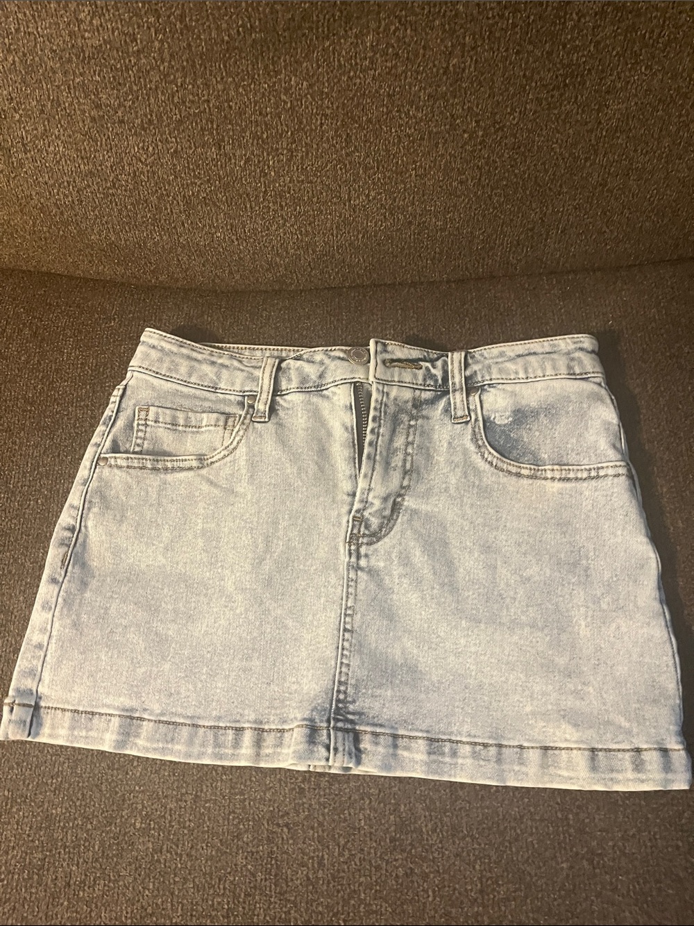 Indigo Light Blue Denim Mini Skirt